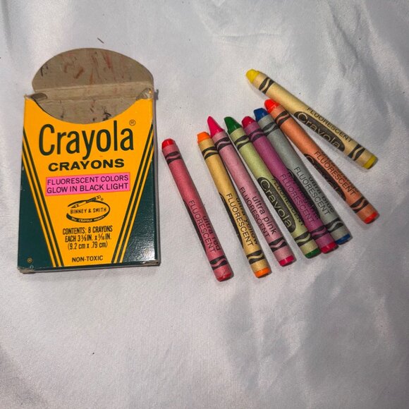 Crayola Crayon Fluorescent 8 Count Vintage No. 8F - Picture 2 of 10